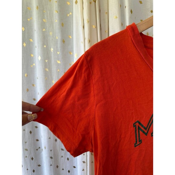 University Of Miami Women's Russell 100% Cotton V Neck Short Sleeve T-shirt M - Picture 3 of 5